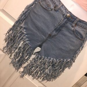Shredded Jean Shorts